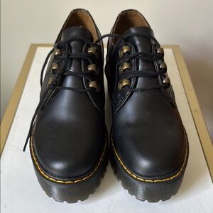 Black Leather Dr. Martens Lace-Up Shoes